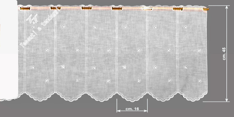 Tendina fiorellini bianchi Sangallo h45
