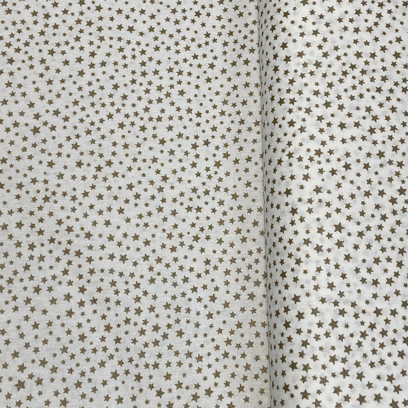 Tessuto Natale stelline lurex oro