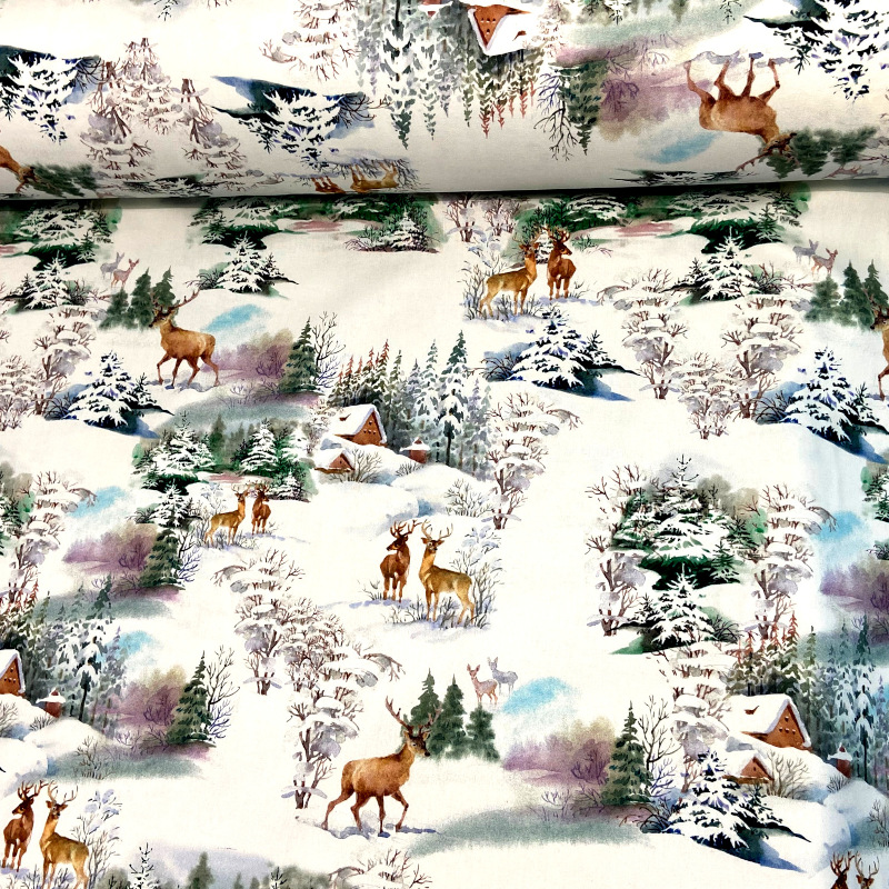 Tessuto Natale BAITA e CERVI