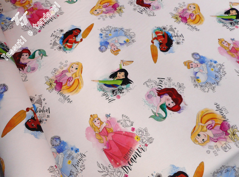 Tessuto cotone Disney Le Principesse