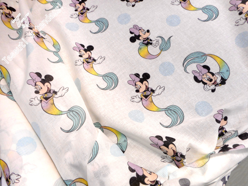 Tenda misto lino Disney Minnie Sirenetta