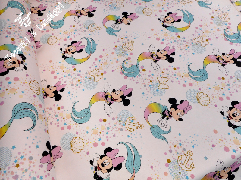 Tessuto cotone Disney Minnie Sirenetta