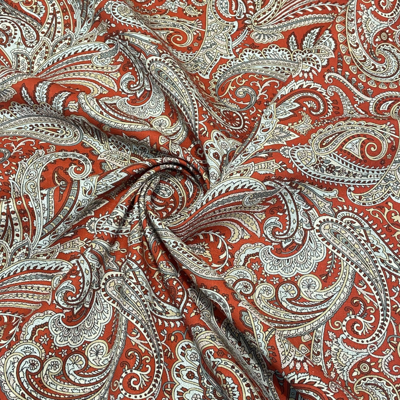 Panama cotone rosso disegno cashmere