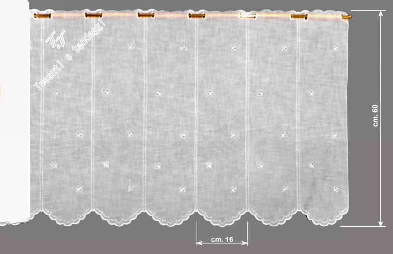 Tendina fiorellini bianchi Sangallo h60