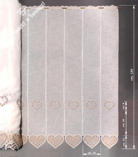 Tendina cuore shabby h120