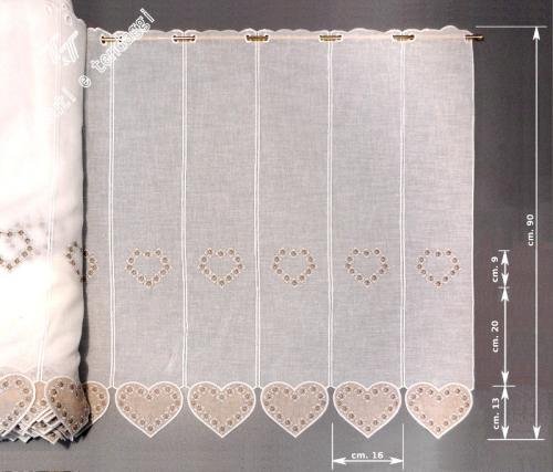 Tendina cuore shabby h90