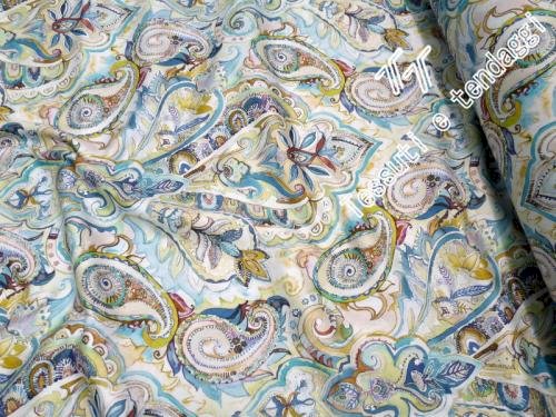 Rasatello puro cotone kashmir azzurro h150